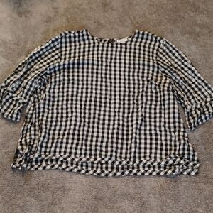 J. Jill Gingham Ruffle Sleeve Top